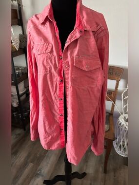 Guess Men's Coral Button-Down Workshirt